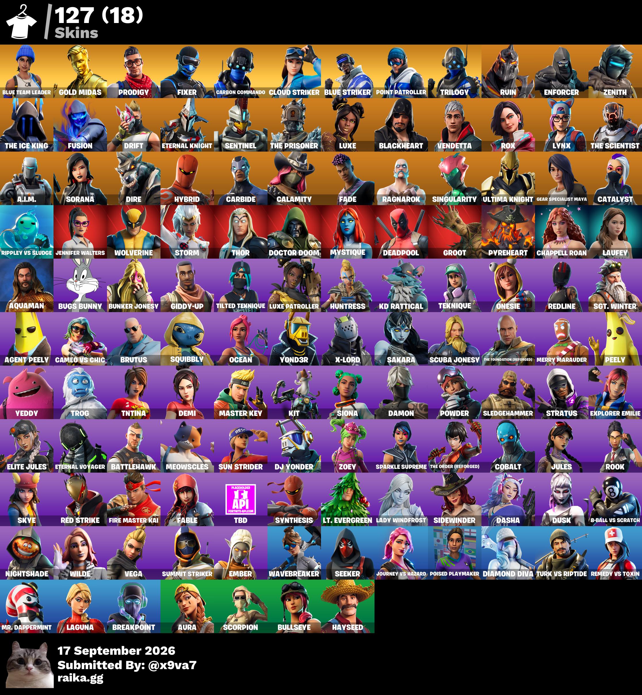 حساب فورت نايت اكس كريتوس + مايدس + حليب السعوديه 120+ سكن